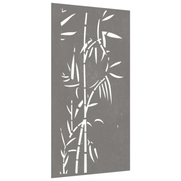 Decorație perete de grădină 105x55 cm design bambus oțel Corten - Img 3