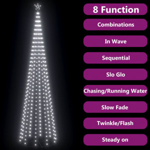 Decorațiune brad Crăciun conic 752 LED-uri alb rece 160x500 cm - Img 3