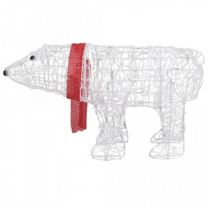 Decorațiune de Crăciun urs, 45 leduri, 71 x 20 x 38 cm, acrilic - Img 8