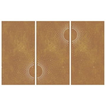Decorațiuni perete de grădină 3 buc. 105x55cm oțel corten soare - Img 4