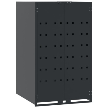Depozitare coș gunoi roți 3 coșuri antracit 207x79x117 cm oțel - Img 4