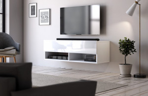 Derby 100 Comoda Tv White/White High Gloss - Img 1