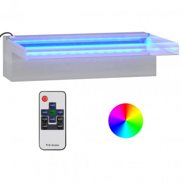 Deversor de cascadă cu LED-uri RGB, 30 cm, oțel inoxidabil - Img 2