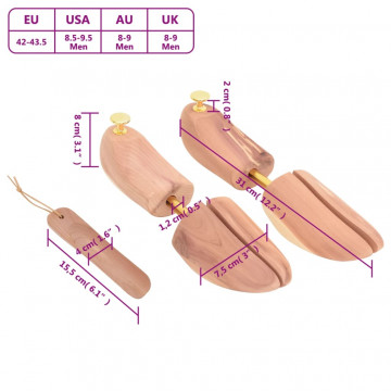 Dispozitiv lărgire pantofi încălțător EU 42-43,5 lemn cedru - Img 7