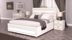 Dormitor olimp bianco, dulap 261 cm, pat 160 x 200, 2 noptiere, comoda - Img 4