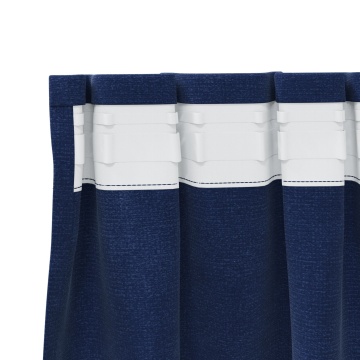 Draperii blackout cu bandă superioară 2 bucăți Bleumarin din catifea - Img 4