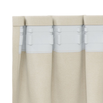 Draperii Blackout cu bandă superioară 2 piese Crema Catifea - Img 4