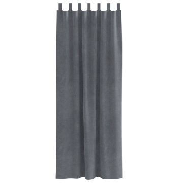 Draperii blackout cu bucle de agățare 2 buc Super Gri deschis Catifea - Img 3