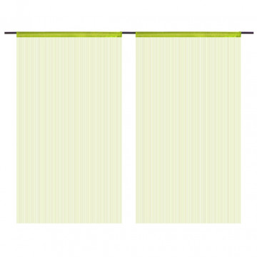Draperii cu franjuri, 2 buc., 100 x 250 cm, verde - Img 2