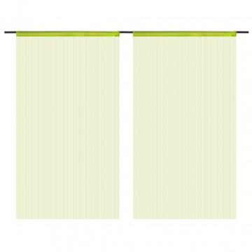 Draperii cu franjuri, 2 buc., 140 x 250 cm, verde - Img 1