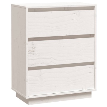 Dulap, alb, 60x34x75 cm, lemn masiv de pin - Img 2