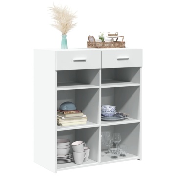 Dulap, alb, 80x42,5x93 cm, lemn prelucrat - Img 3
