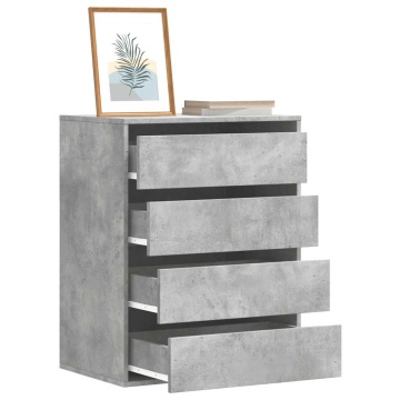 Dulap colț cu sertare gri beton 60x41x76 cm lemn prelucrat - Img 1