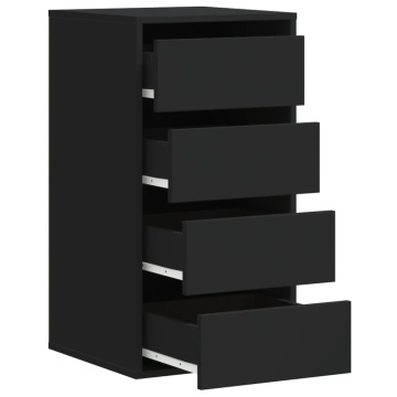 Dulap colț cu sertare negru 40x41x76 cm lemn prelucrat - Img 8