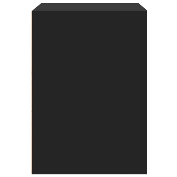 Dulap colț cu sertare negru 80x41x58 cm lemn prelucrat - Img 5