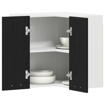 Dulap colțar suspendat - Stejar negru - 57x57x60 cm - Fabricat din lemn prelucrat - Img 3