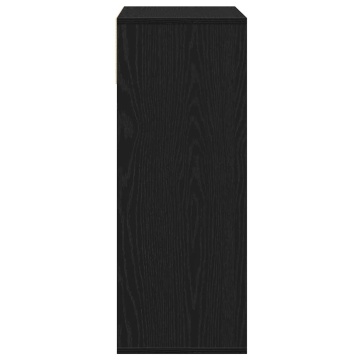 Dulap cu cărți negru 66x31x80 cm lemn prelucrat - Img 8