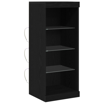 Dulap cu LED-uri Stejar Negru 41x37x100 cm - Img 2
