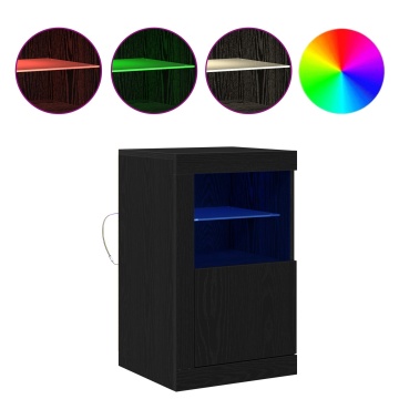 Dulap cu LED-uri Stejar Negru 41x37x67 cm - Img 4