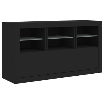 Dulap cu lumini LED, negru, 123x37x67 cm - Img 8