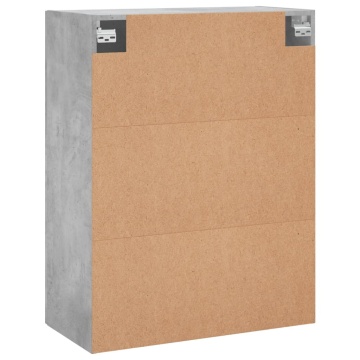 Dulap cu montaj pe perete, 2 buc, gri beton, 69,5x34x90 cm - Img 7