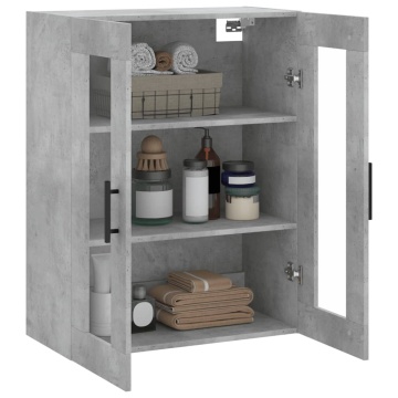 Dulap cu montaj pe perete, gri beton, 69,5x34x90 cm - Img 8