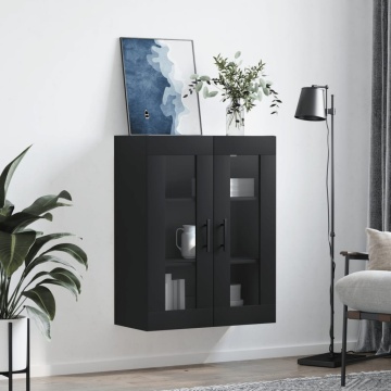 Dulap cu montaj pe perete, negru, 69,5x34x90 cm - Img 3