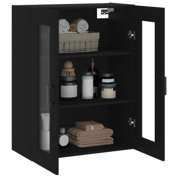 Dulap cu montaj pe perete, negru, 69,5x34x90 cm - Img 8