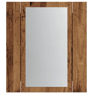 Dulap cu oglindă cu LED de baie, lemn vechi, 40x12x45 cm, lemn - Img 6