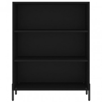 Dulap cu rafturi, negru, 69,5x32,5x90 cm, lemn compozit - Img 4