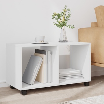 Dulap cu roți, alb, 72x33x42,5 cm, lemn prelucrat - Img 3