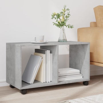 Dulap cu roți, gri beton, 72x33x42,5 cm, lemn prelucrat - Img 3