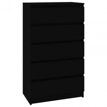 Dulap cu sertar, negru, 60x36x103 cm, lemn prelucrat - Img 2