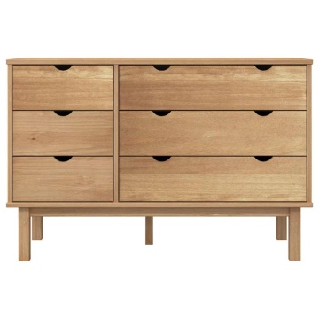 Dulap cu sertar OTTA, 111x43x73,5 cm, lemn masiv de pin - Img 4