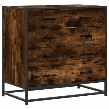 Dulap cu sertar, stejar fumuriu, 70x41x70 cm, lemn prelucrat - Img 2