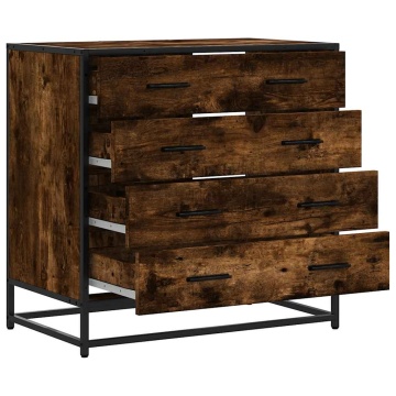 Dulap cu sertar, stejar fumuriu, 70x41x70 cm, lemn prelucrat - Img 8