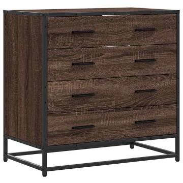 Dulap cu sertar, stejar maro, 70x41x70 cm, lemn prelucrat - Img 2
