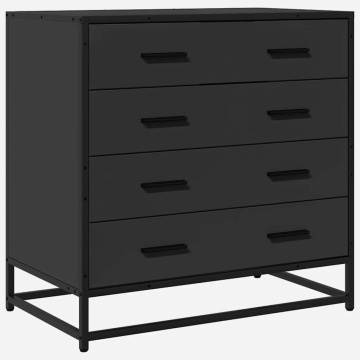 Dulap cu sertare, negru, 70x41x70 cm, lemn compozit - Img 2