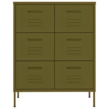 Dulap cu sertare, verde măsliniu, 80x35x101,5 cm, oțel - Img 3