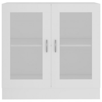 Dulap cu vitrină, alb, 82,5 x 30,5 x 80 cm, PAL - Img 5