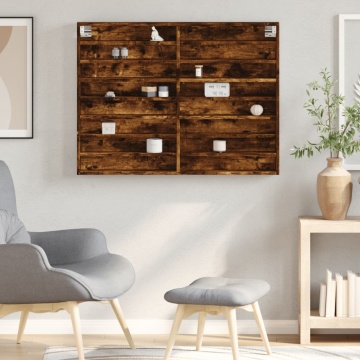 Dulap cu vitrină, stejar fumuriu, 100x8,5x75 cm, lemn prelucrat - Img 3