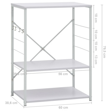 Dulap cuptor microunde, alb, 60 x 39,6 x 79,5 cm, PAL - Img 7