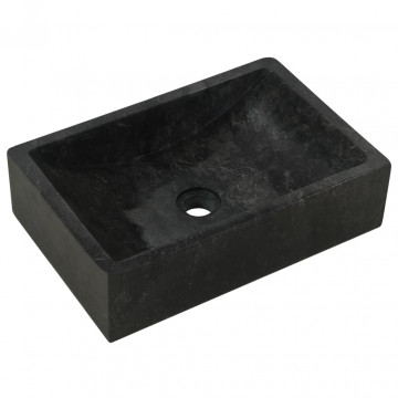Dulap de baie cu chiuvete din marmură, negru, lemn masiv tec - Img 8