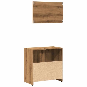 Dulap de baie cu oglindă Artisan Stejar lemn prelucrat - Img 5