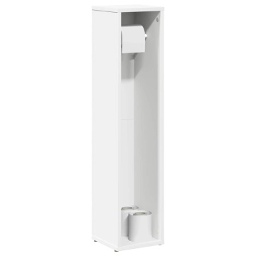Dulap de baie cu suport role, alb, 20,5x20x90 cm - Img 1
