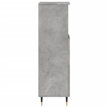 Dulap de baie, gri beton, 30x30x100 cm, lemn prelucrat - Img 8