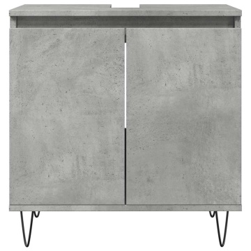 Dulap de baie, gri beton, 58x33x60 cm, lemn prelucrat - Img 4