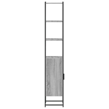 Dulap de baie, gri sonoma, 33x33x185,5 cm, lemn prelucrat - Img 6