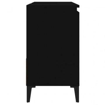 Dulap de baie, negru, 65x33x60 cm, lemn prelucrat - Img 7