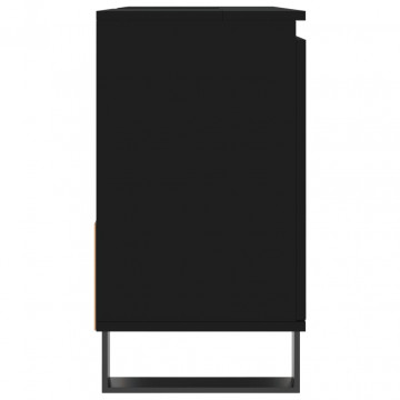 Dulap de baie, negru, 65x33x60 cm, lemn prelucrat - Img 5